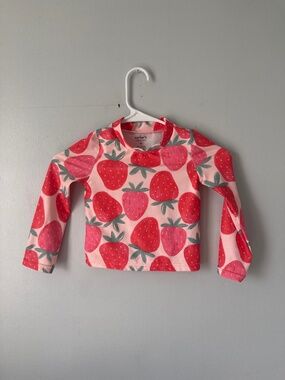 Carter’s swim shirt, strawberries